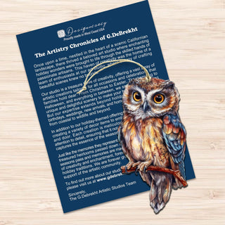 Night Owls Decorative Wooden Ornaments of 3 by G. Debrekht - Wildlife Decor - 8091004-S3