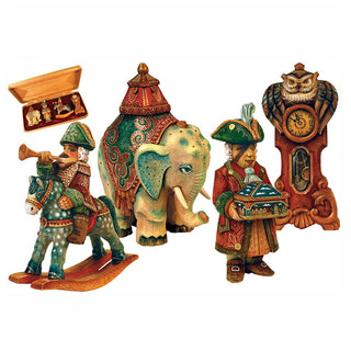 Nutcracker Ornaments Set of Wooden chests by G. DeBrekht 53311-B4