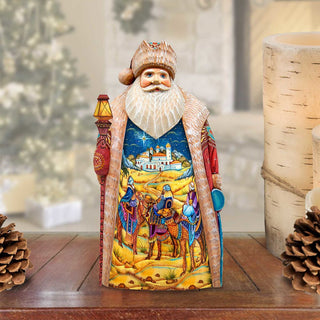 Three Kings Santa Hand-Painted WOODCARVED Masterpiece by G. DeBrekht - Nativity Holiday Decor - 210223SE