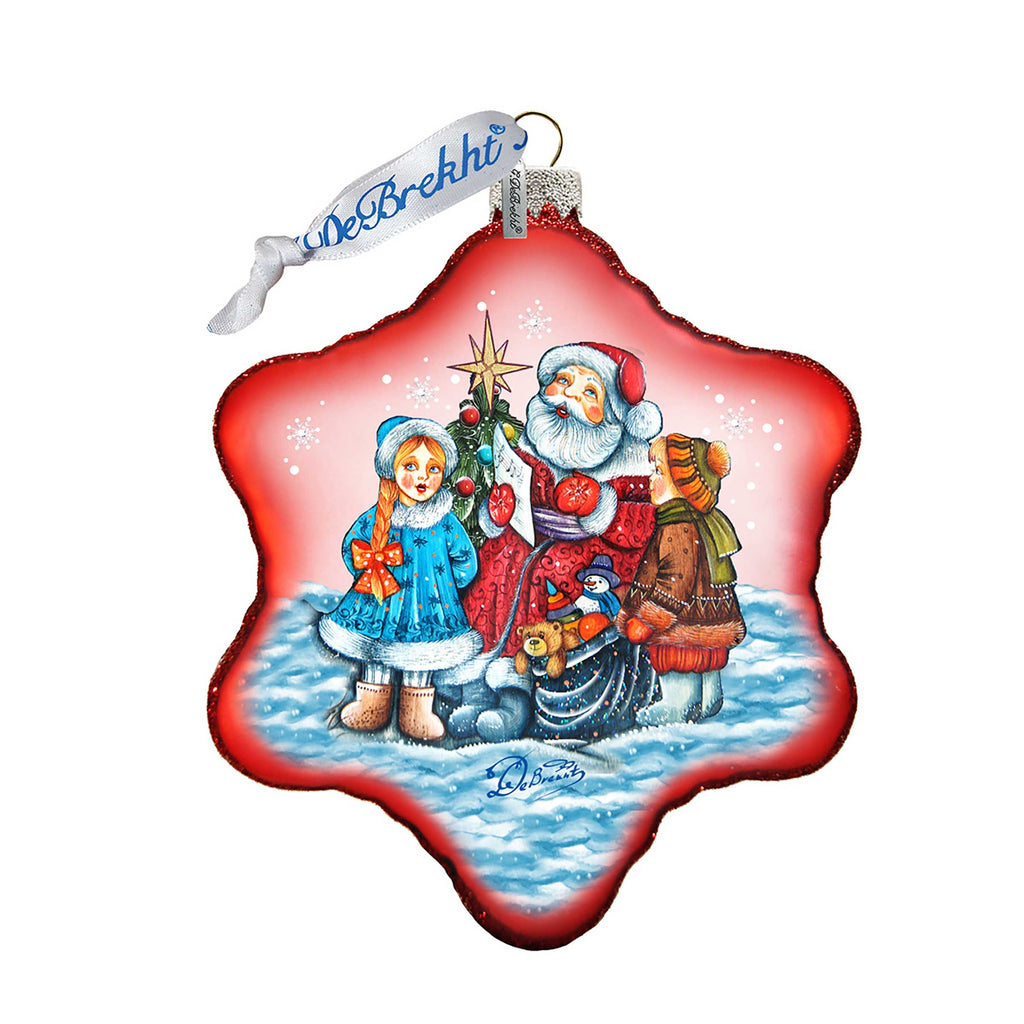 Village Celebration Snowflake Glass Ornament by G. DeBrekht - Christmas Decor - 754-014