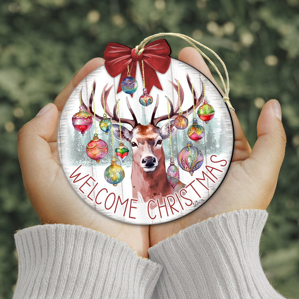Welcome Christmas Wooden Ornaments by G. Debrekht Christmas Decor - 933118