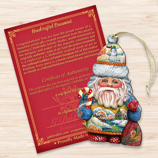 Winter Wonders Santa Wooden Ornaments by G. DeBrekht - Christmas Santa Snowman Decor - 81519184
