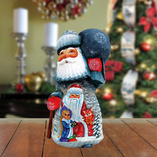 Delightful Merry Santa Hand-Painted WOODCARVED Masterpiece by G. DeBrekht - Christmas Decor - 820203 *** PRE-ORDER - Handmade Just for You! ***