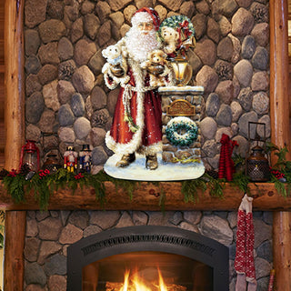 Silent Night Santa Christmas Door Decor by D. Gelsinger - Christmas Santa Snowman Decor - 8461013H-1315