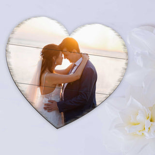 Personalized Gift Heart Photo - Custom Portrait on Wood