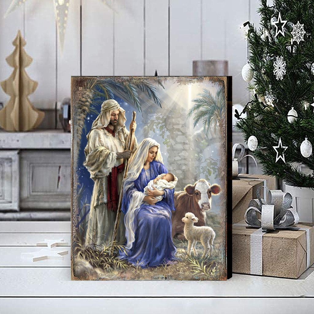 Holy Night Wooden Wall Art by D. Gelsinger - Nativity Holiday Decor - 95631B-1618