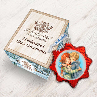 Brother and Sister Mercury Glass Ornaments by G. Debrekht - Christmas Decor - 776011