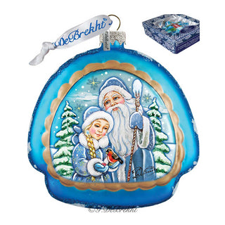 Limited Edition Frosted Story Rainbow Glass Ornament by G. DeBrekht - Christmas Santa Snowman Decor - 756-007