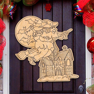 Halloween Witch DIY Coloring Decorative Holiday Door Hanger 8314010H by G. DeBrekht