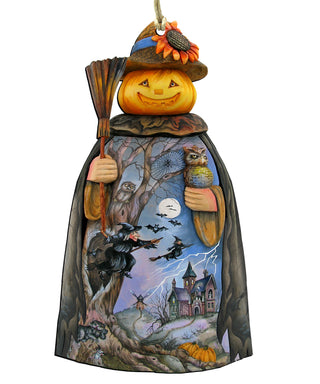 Scarecrow Pumpkin Head Halloween Door Decor by G. DeBrekht - Thanksgiving Halloween Decor - 8114180H