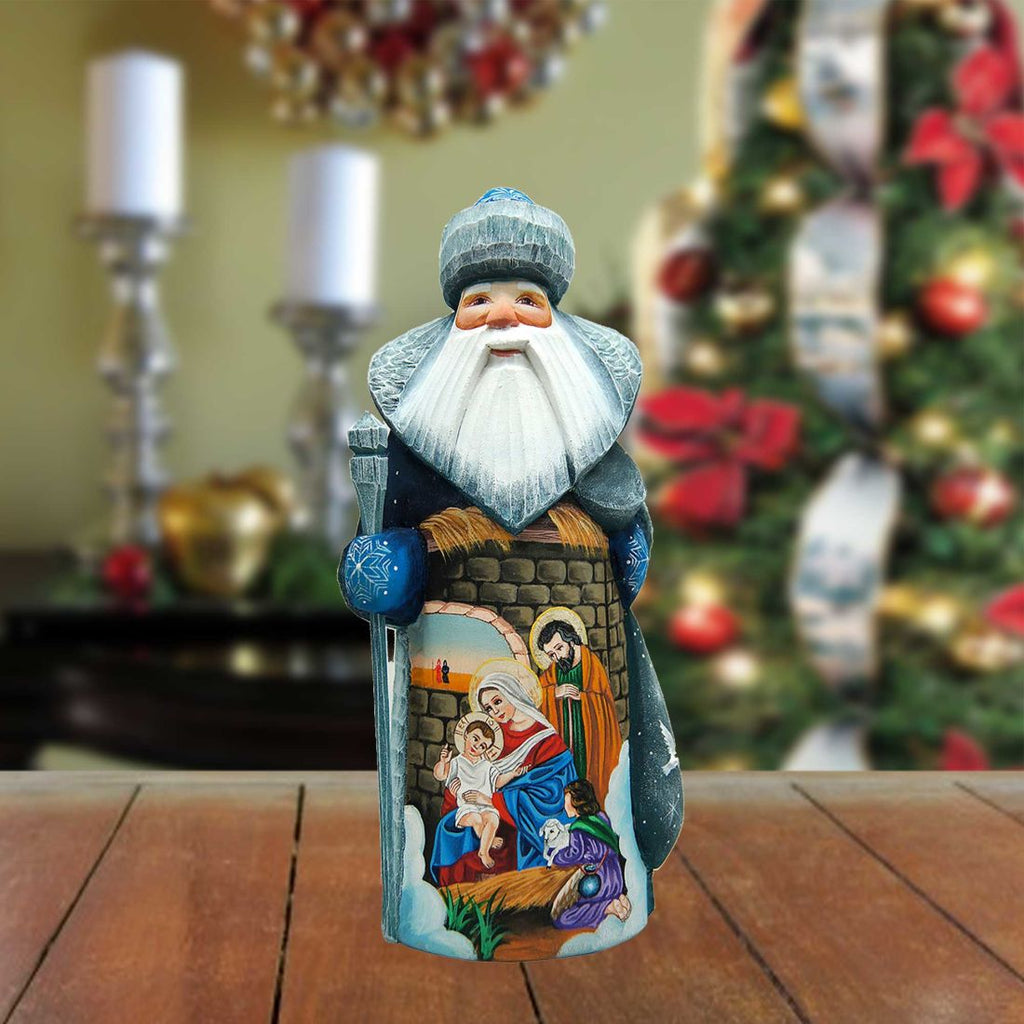 Story of Nativity Santa Hand-Painted WOODCARVED Masterpiece by G. DeBrekht - Nativity Holiday Decor - 821372  *** PRE-ORDER - Handmade Just for You! ***