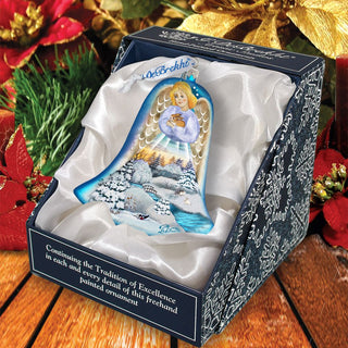 Angel Bell Glass Ornament by G. DeBrekht - Nativity Holiday Decor - 73161