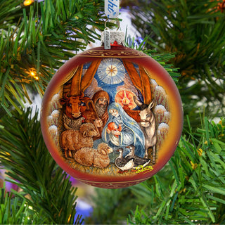 Classical Nativity Glass Ornament by G. DeBrekht - Nativity Holiday Decor - 73371