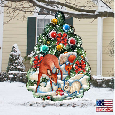 Forest Friend Tree Christmas Outdoor Decor by G. DeBrekht - Christmas Santa Snowman Decor - 8119182F