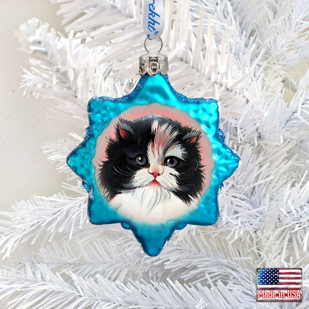 Calico Girl Mercury Glass Ornament by G. DeBrekht - Pets Dog and Cats Decor - 774020