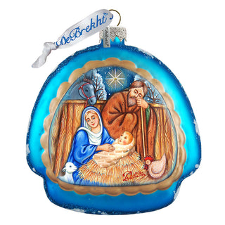 Manger Nativity Glass Ornament by G. DeBrekht - Nativity Holiday Décor - 756-013
