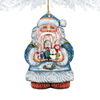 Santa with Matreshka Wooden Ornaments by G. DeBrekht - Christmas Santa Snowman Decor - 8117809