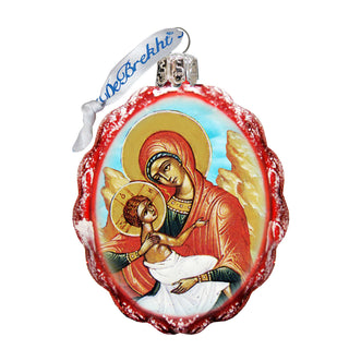 Virgin Mary with Jesus Mercury Glass Ornament by G. DeBrekht - Nativity Holiday Decor - 772013