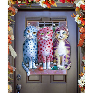 Board Meeting Holiday Door Decor by Laura Seeley - Pets Dog and Cats Decor - 8512051H