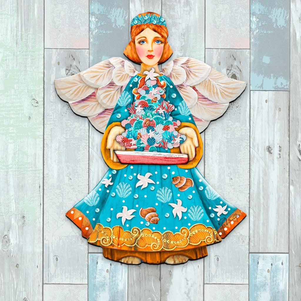 Christmas Tree Boat Guardian Door Decor by G. DeBrekht - Coastal Holiday Decor - 8152724-3H