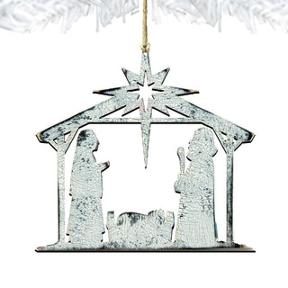 Rustic Rising Star Nativity Wooden Ornaments by G. DeBrekht - Nativity Holiday Decor - 8198851