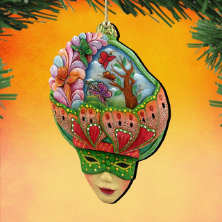 Butterfly Mask Wooden Ornaments by G. DeBrekht - Thanksgiving Halloween Decor - 8161037