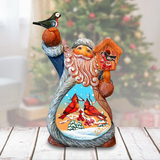 Cardinals Tiny Tale Santa Handcrafted Christmas Figurine - G. DeBrekht - Christmas Santa Snowman Decor - 561649