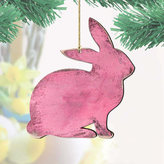 Pink Bunny Easter Wood Ornaments Pair G. DeBrekht - Designocracy - 81991341