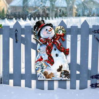 An Old Fashioned Christmas Door Decor by D. Gelsinger - Christmas Santa Snowman Decor - 8461024H-1563