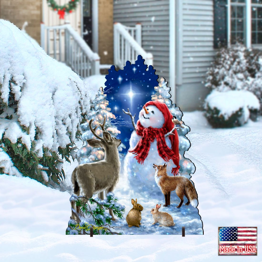 Heaven Wildlife Snowman Frosty Friends Outdoor by D. Gelsinger - Christmas Decor - 8461049F-1801