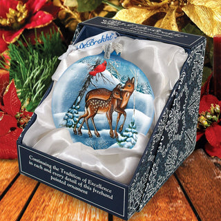 Deer Ball Glass Ornament by G. DeBrekht - Wildlife Holiday Decor - 73414