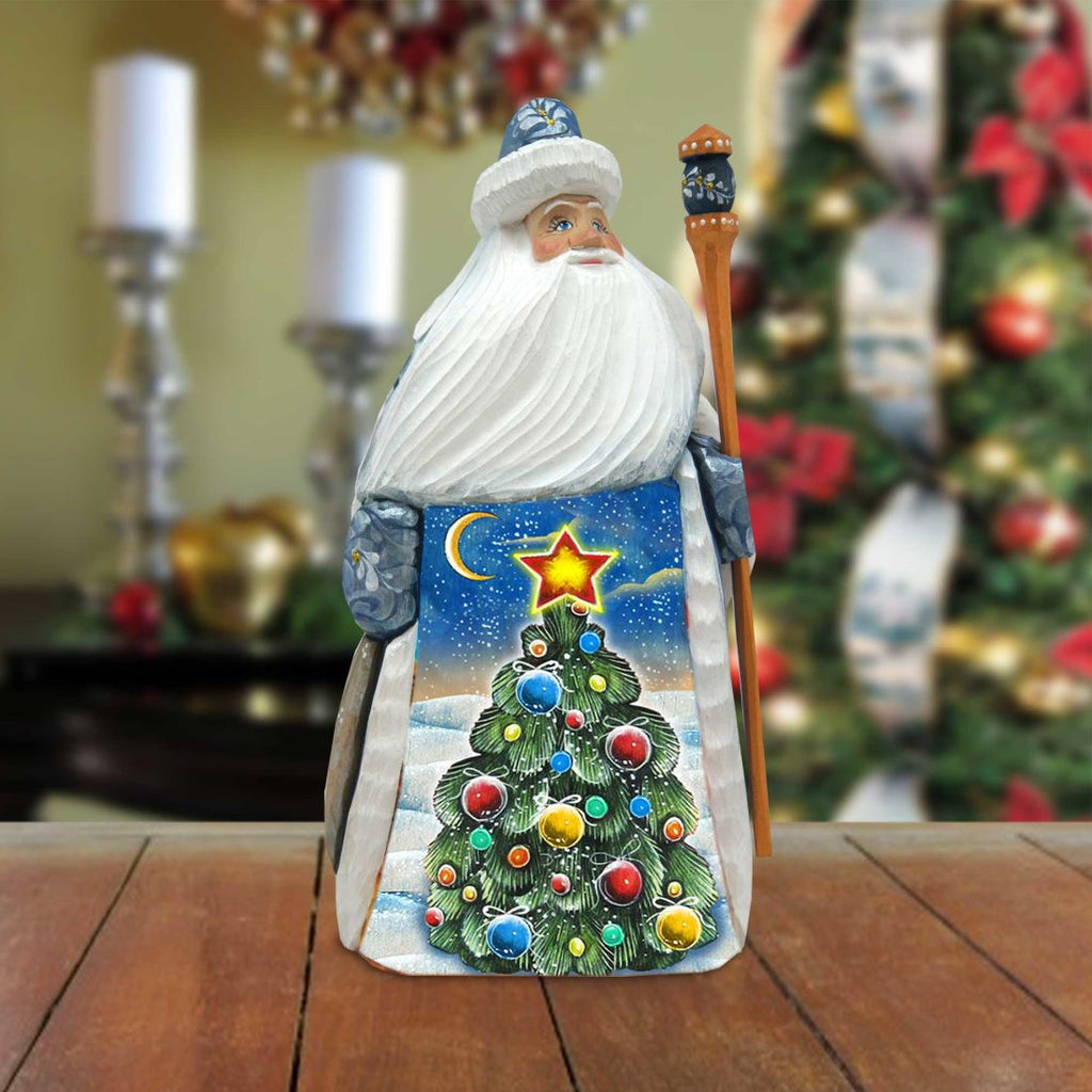 Christmas Tree Santa Hand-Painted WOODCARVED Masterpiece by G. DeBrekht - Christmas Decor - 821560