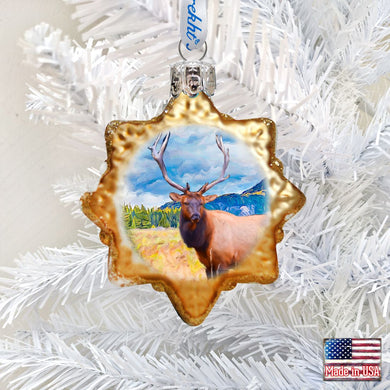 Elk Mercury Glass Ornament by G. DeBrekht - Wildlife Holiday Decor - 775487
