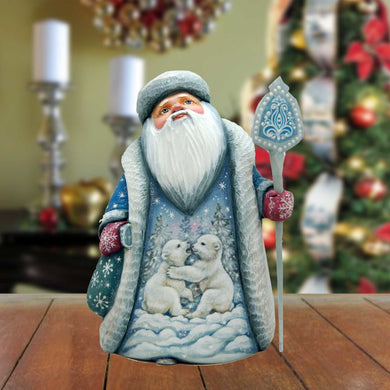 Playful Bears Santa Hand-Painted WOODCARVED Masterpiece by G. DeBrekht - Wildlife Holiday Decor - 2821479 *** PRE-ORDER - Handmade Just for You! ***