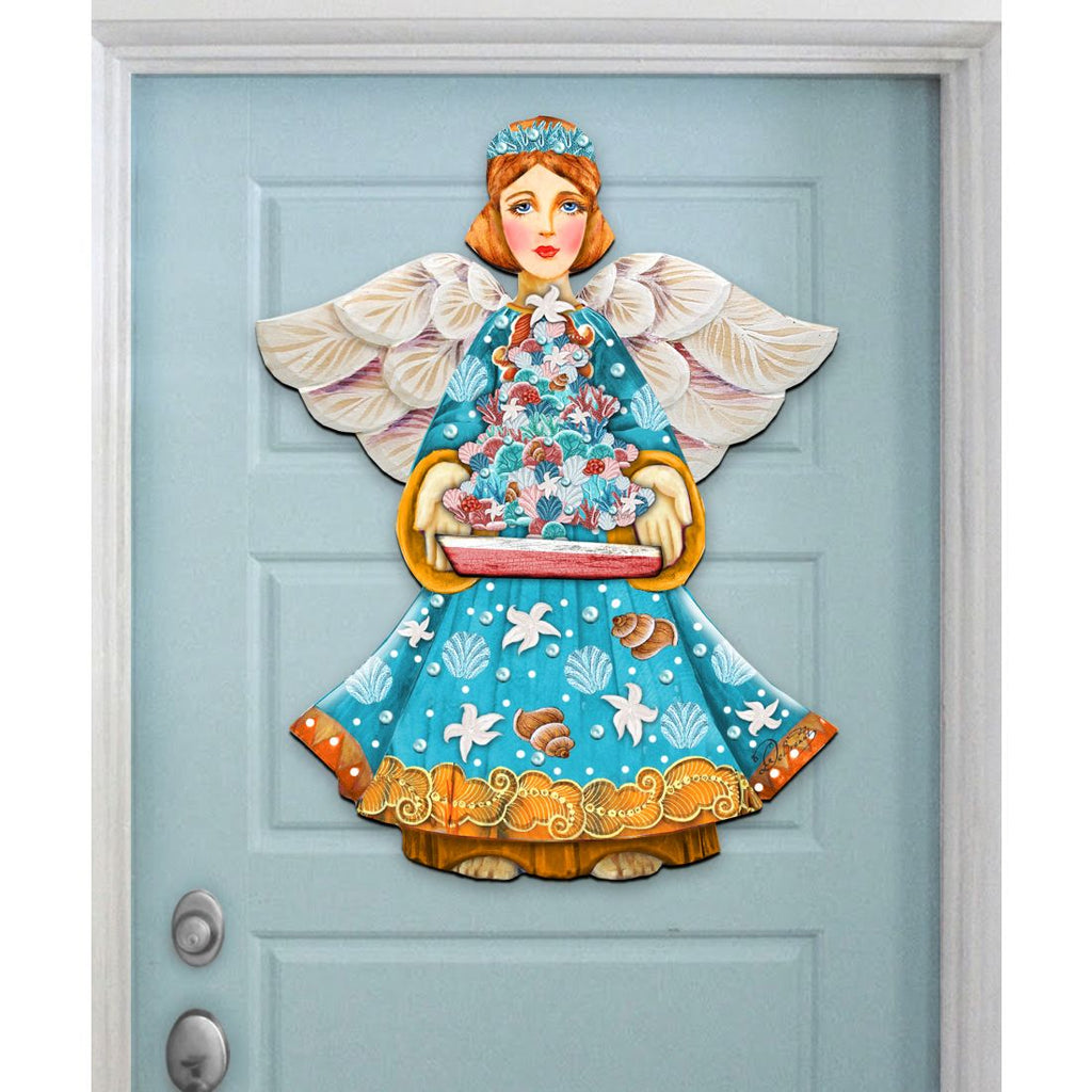 Christmas Tree Boat Guardian Door Decor by G. DeBrekht - Coastal Holiday Decor - 8152724-3H