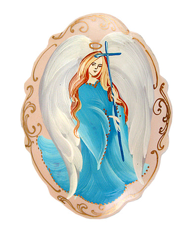 Handpainted Jewelry Lacquered Miniature Brooch Pin by G.DeBrekht Unique Handmade Gift Collectible and Home Decoration