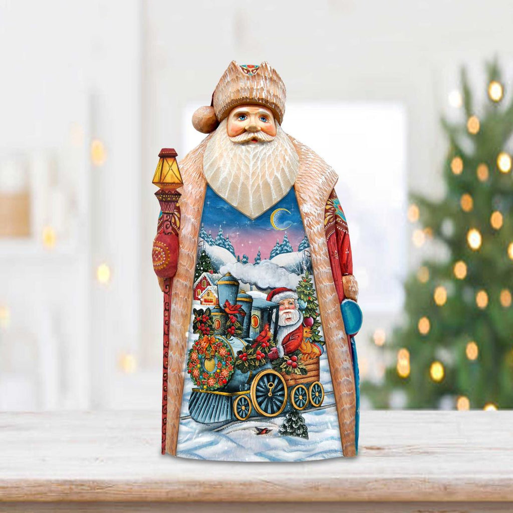Santa Express Santa Hand-Painted WOODCARVED Masterpiece by G. DeBrekht - Christmas Decor - 2102310