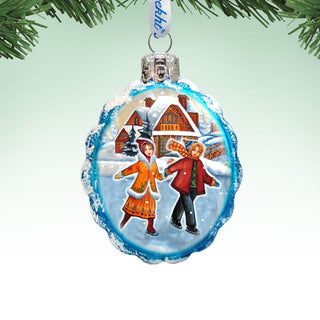 Fun Skiing Mercury Glass Ornament by G. DeBrekht - Christmas Decor - 773022