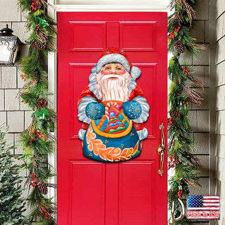 Birdie Santa Christmas Door Decor by G. DeBrekht - Christmas Santa Snowman Decor - 8117902H