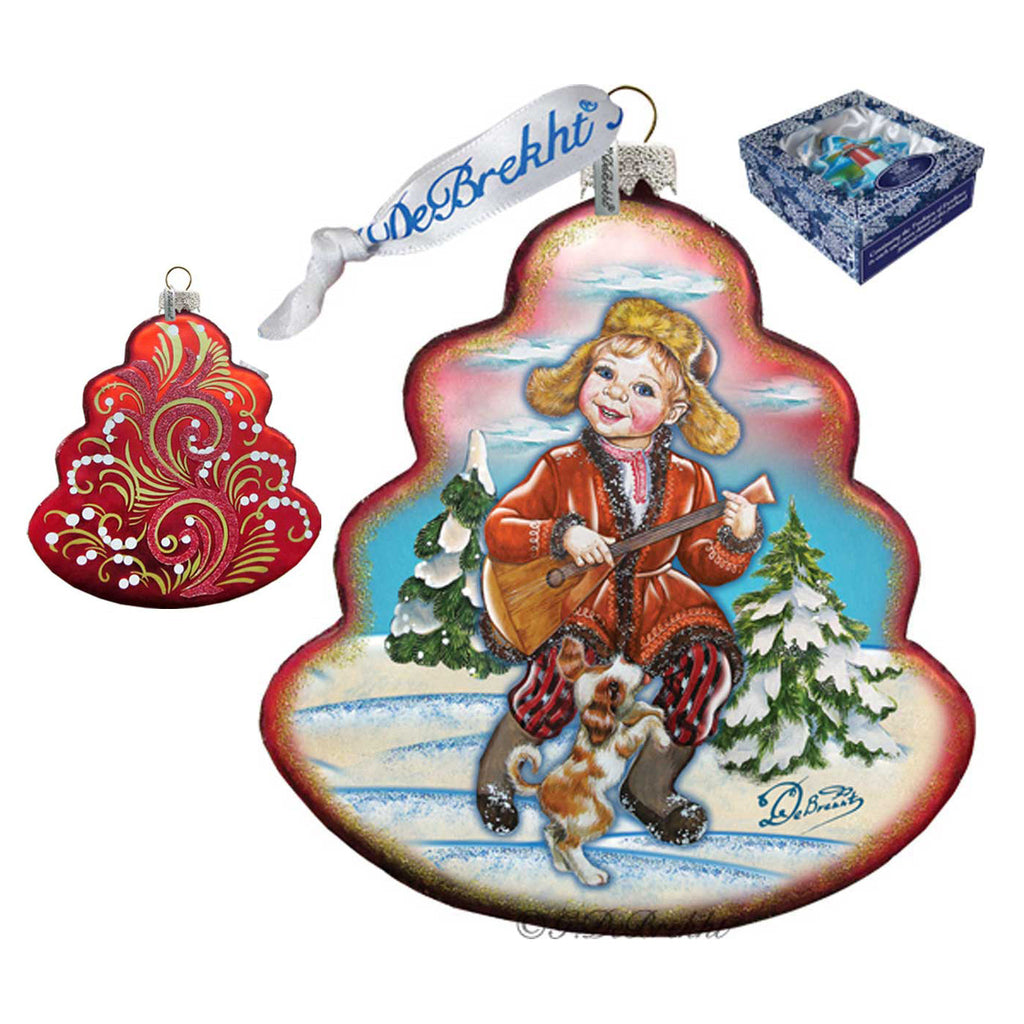 Dancing Boy Tree Glass Ornament by G. DeBrekht - Christmas Decor - 762-002