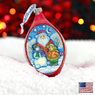 Snowy Friends Drop Glass Ornament by G. DeBrekht - Christmas Decor - 757-035