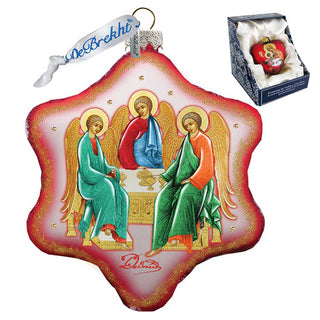Trinity Nativity Snowflake Glass Ornament by G. DeBrekht - Nativity Holiday Decor - 754-034