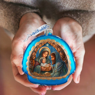 Holy Family Rainbow Glass Ornament by G. Debrekht - Nativity Holiday Decor - 756-017