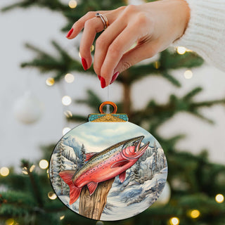 Alaskan Red Sockeye Wooden Ornaments by G.Debrekht - Wildlife Holiday Decor - 870047