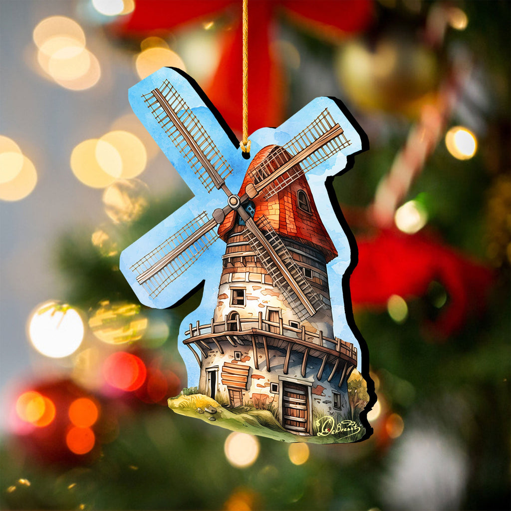 Windmill Decorative Wooden Ornaments by G. Debrekht - Love Family Decor - 8688313