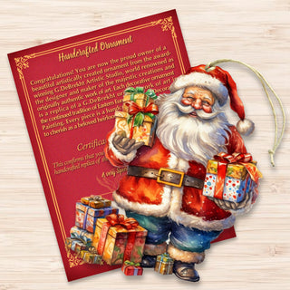 Merry Delivery Santa Wooden Ornaments by G. Debrekht Christmas Santa Snowman Decor - 8611080