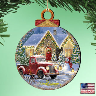 Christmas Light Lane Wooden Ornaments by Gelsinger - Christmas Santa Snowman Decor - 8021039-1926