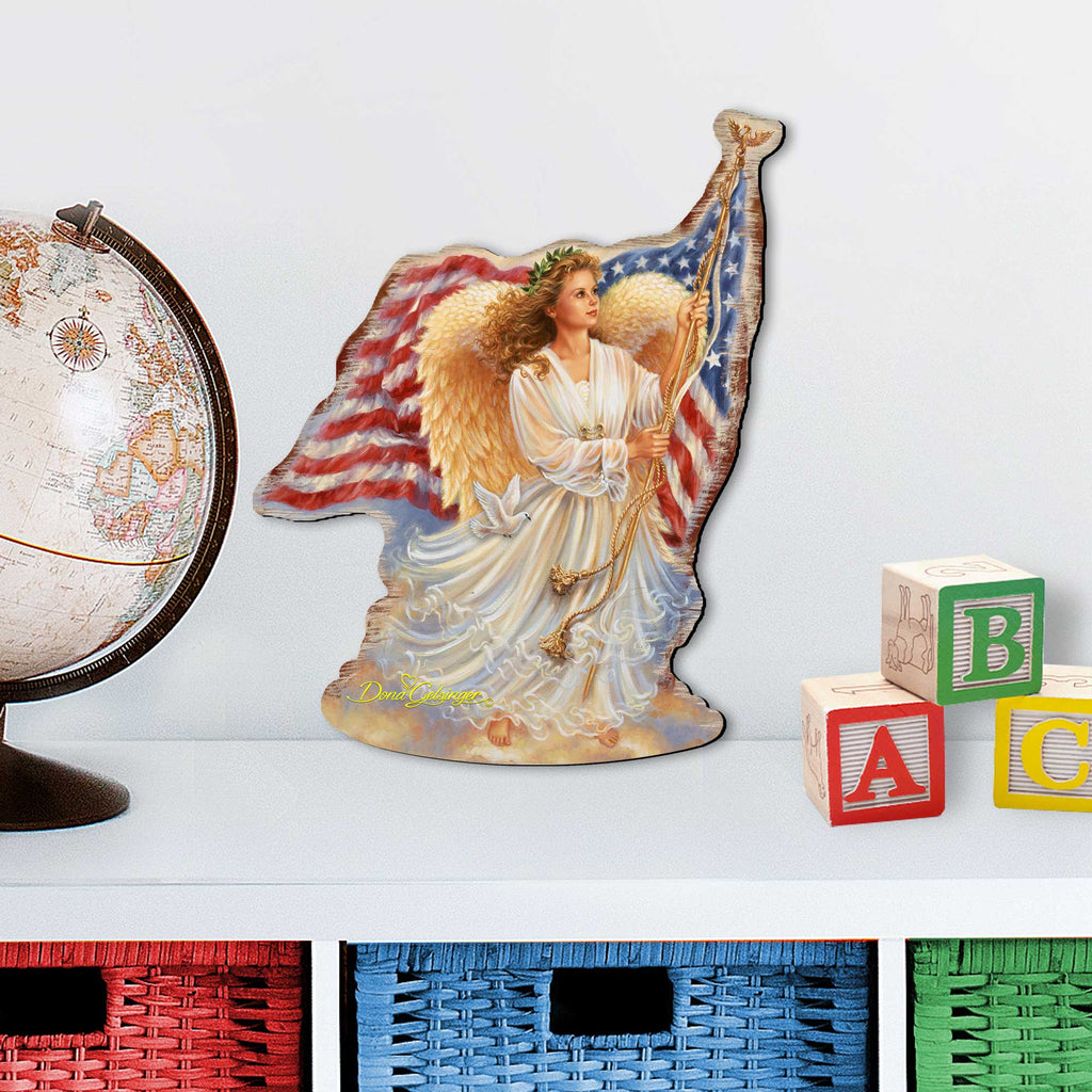 American Freedom Angel Holiday Door Decor by D. Gelsinger - American Christmas Decor - 8461021H-0107