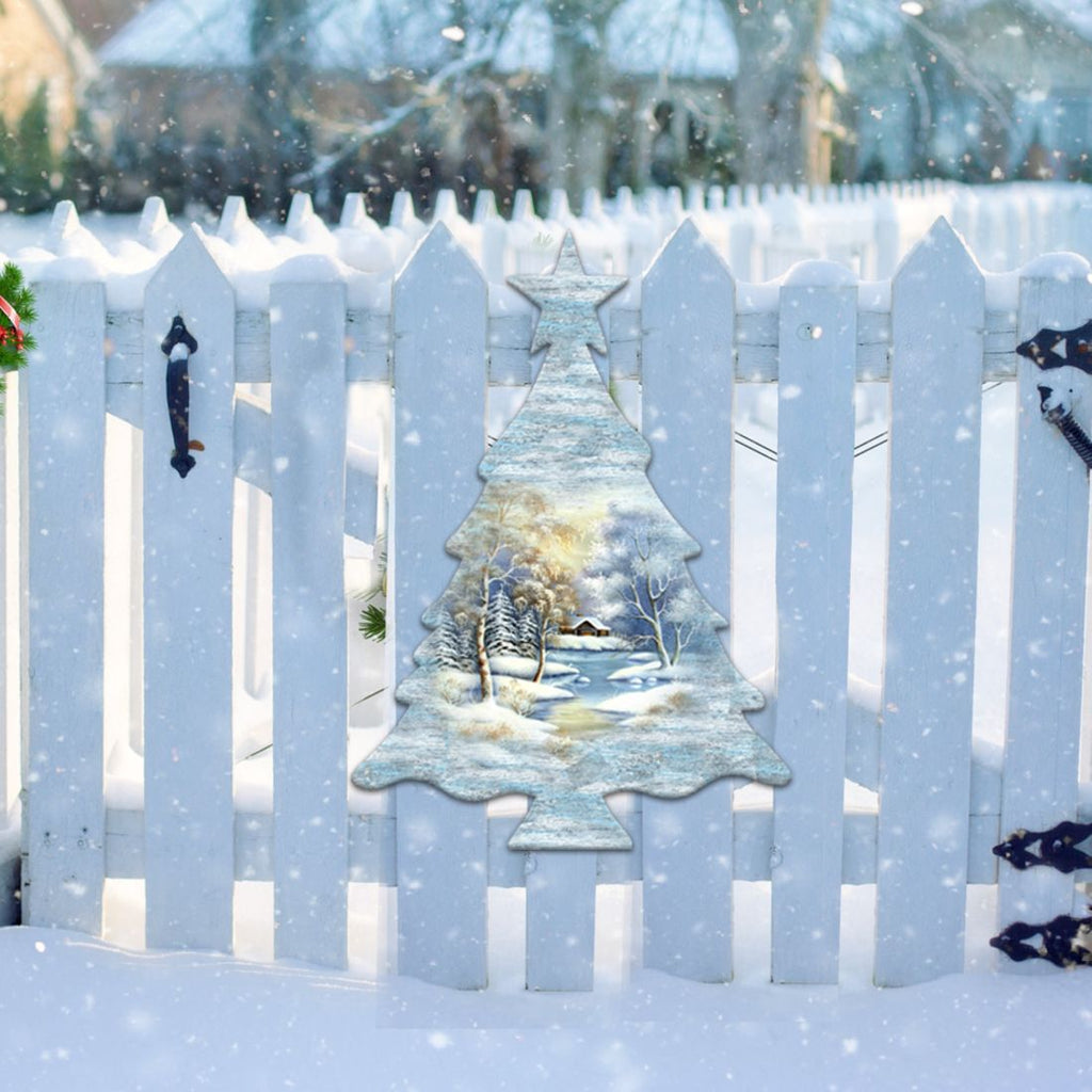 Winter Tree Wildlife Door Decor - G. DeBrekht - Wildlife Holiday Decor - 8198812H