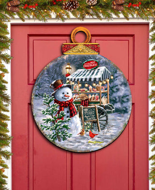 Hot Chocolate Stand - Frosty Fun Holiday Door Decor by D. Gelsinger - Christmas Santa Snowman Decor - 8611087H-DG